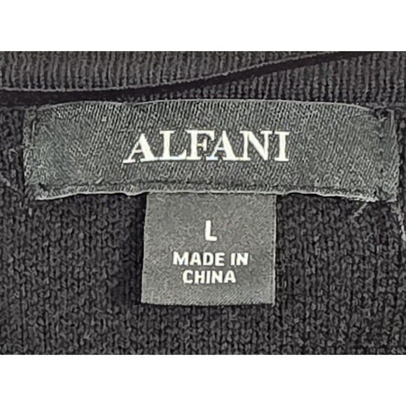 Alfani Black Knit Open Front Sequin Embellished Cardigan Womens Size L - Picture 7 of 15